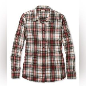 L.L. Bean Women’s Slightly Fitted Tartan Plaid Flannel Button Down Shirt